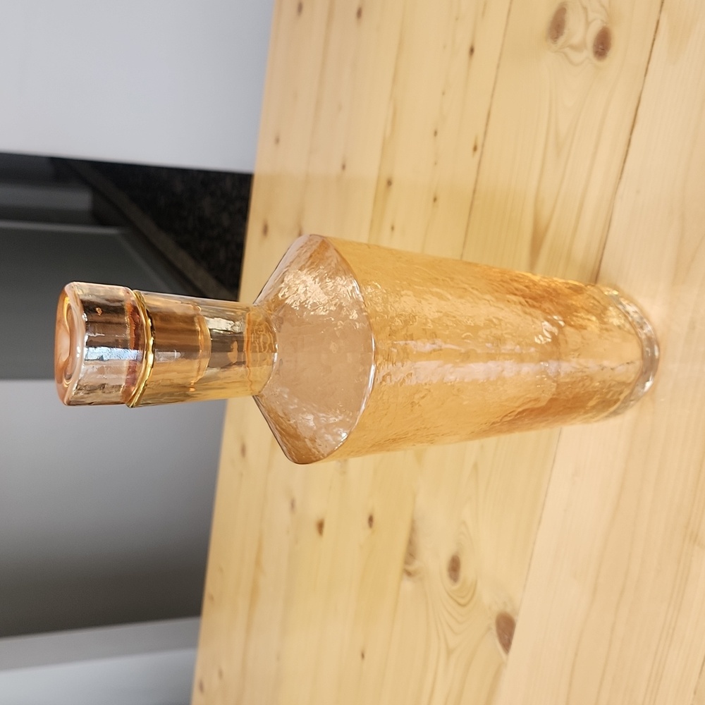 Anthropologie Zaza Decanter Hammered Glass Honey Luster - Picture 6 of 12